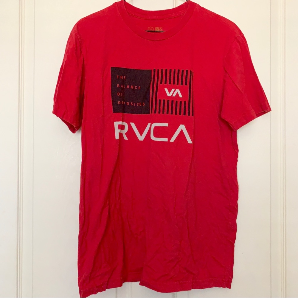 RVCA graphic logo red and black shirt
